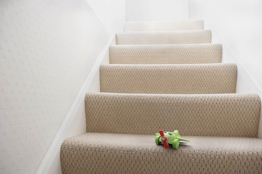 Wool carpet on stairs
